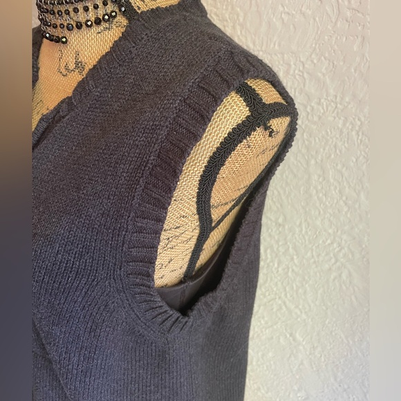Vintage Charcoal Gray Sweater Vest - Picture 2 of 4